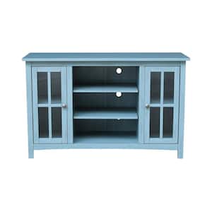 Ocean Blue Solid Wood 48 in. Wide TV Stand