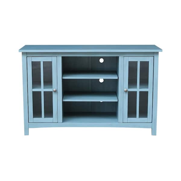 International Concepts Ocean Blue Solid Wood 48 in. Wide TV Stand