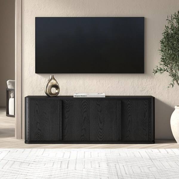 Meyer&Cross Vance 68 in. Black Grain TV Stand Fits TV's up to 75