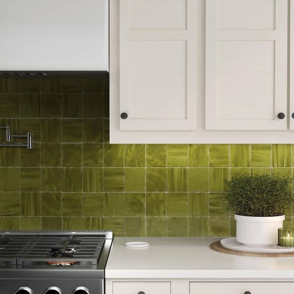 Artcrafted Fern 4 in. x 4 in. Glazed Ceramic Wall Tile (442.26 sq. ft./pallet)