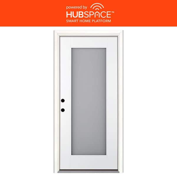 Smart Glass 36 in. x 80 in. Right Hand Inswing 1-Lite Smooth Unfinished Fiberglass Prehung Front Door