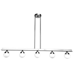 Classic 30-Watt Integrated LED Chrome Pendant with Glass Shade
