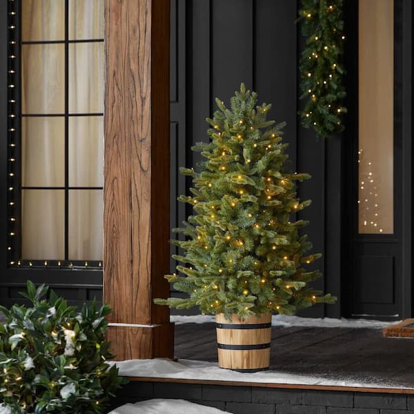 4 ft. Willow Creek Spruce Potted LED Pre-Lit Artificial Christmas Tree
