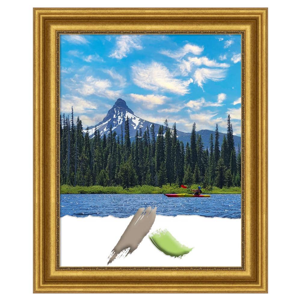 Antiqued Gold Rectangular Polystyrene Wall Picture Frame 34" x 28"