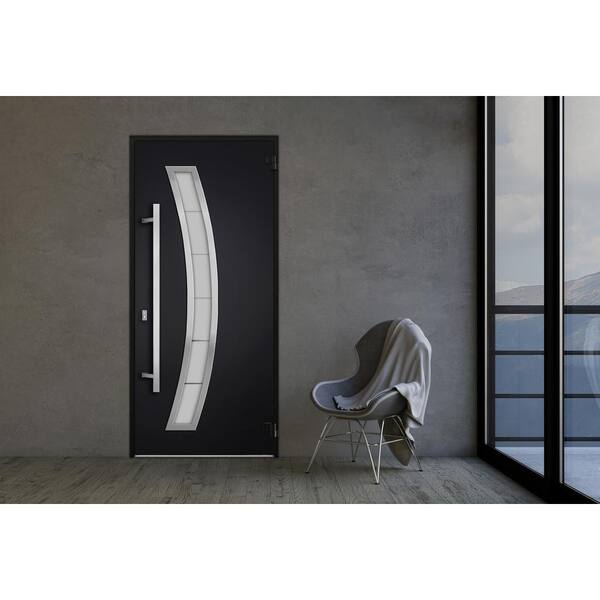 VDOMDOORS 36 in. x 80 in. Left-hand/Inswing Frosted Glass