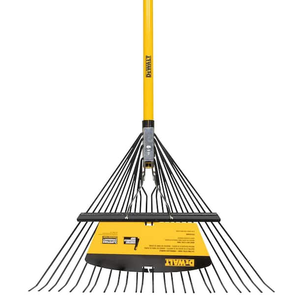 53 in. Fiberglass Handle 24 Tine Steel Leaf Rake