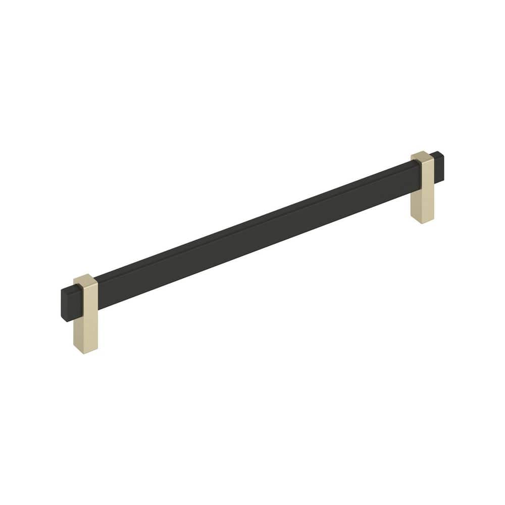 Mulino 10-1/16 in. (256 mm) Center-to-Center Modern Matte Black/Golden Champagne Bar Cabinet Pull price history on PriceWatchPro