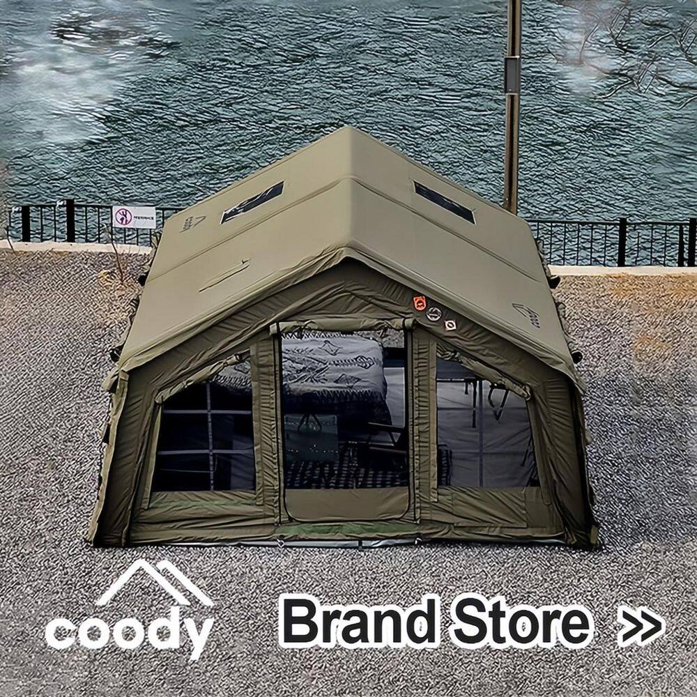 11 ft. x 15 ft. Inflatable Tent Glamping Tents for 6 Person EasySetup 4 Season Waterproof Outdoor Tent Green price history on PriceWatchPro