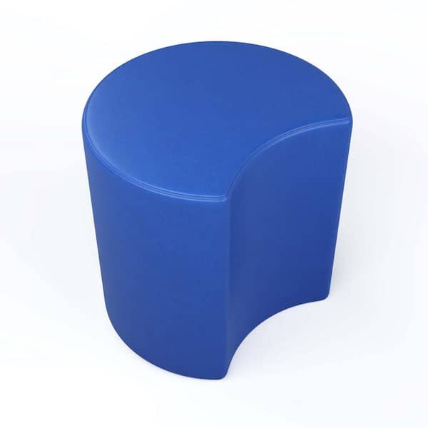 TOT MATE Versa Soft Seat Crescent Classroom Chair Modular Flexible Seating Vinyl Ottoman for Kids/Adults 18 in. H (Baltic Blue)