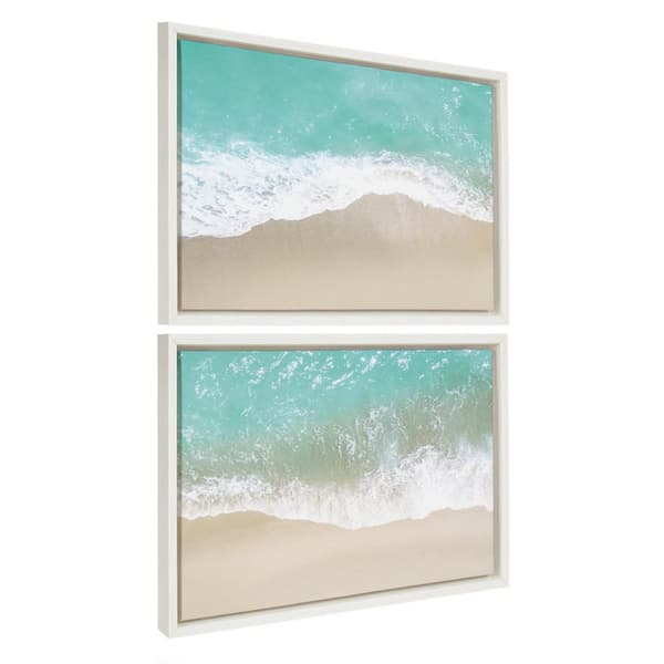 Kate and Laurel Sylvie Ocean Beach Fantasy Left and Right by the Creative Bunch Studio 2-Piece Framed Art Print 18 in. x 24 in.