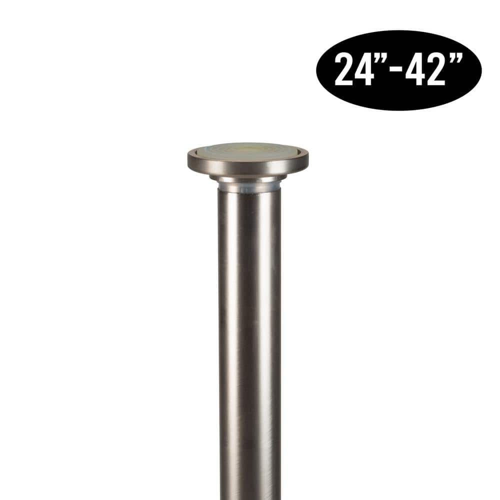 Adjustable Satin Nickel Steel Curtain Tension Rod 24-42"