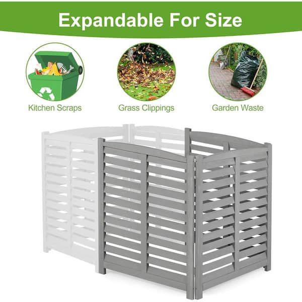 ガーデン フェンス Gray 3-Panel 32 in. W x 38 in. H Outdoor Wood Air Conditioner