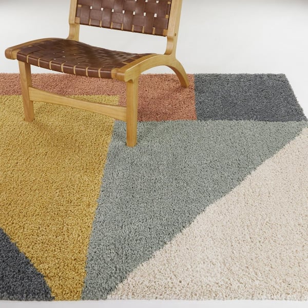 Jordan Mustard 9 ft. x 12 ft. Geometric Area Rug