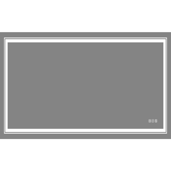 Unbranded Silver 59 in. W x 28 in. H Modern Rectanglar Bathroom Mirror with LED Lights, Anti-Fog and Button