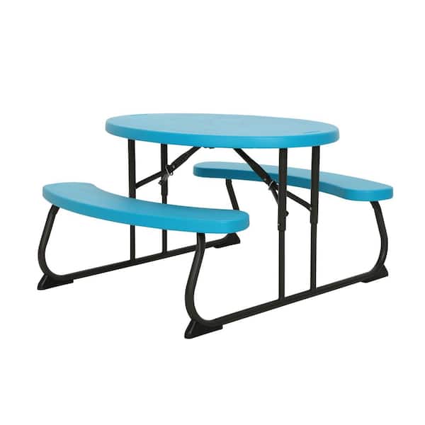 Lifetime Children's Picnic Table Folding Ages 3 to 8 Indoor Outdoor BLUE Kids 
