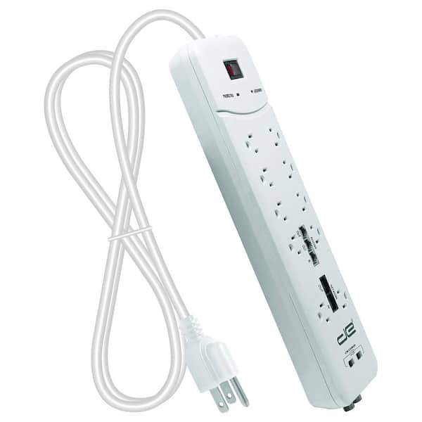 25 ft. 10-Outlet Heavy Duty Power Strip Surge Protector with 2 USB Ports