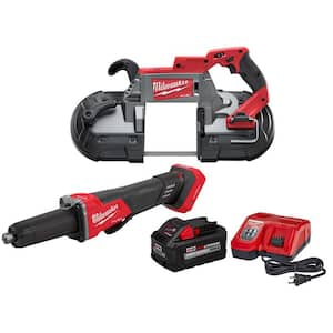 M18 FUEL 18V Lithium-Ion Brushless Cordless Deep Cut Band Saw W/M18 FUEL Variable Speed Die Grinder & 8.0Ah Starter Kit