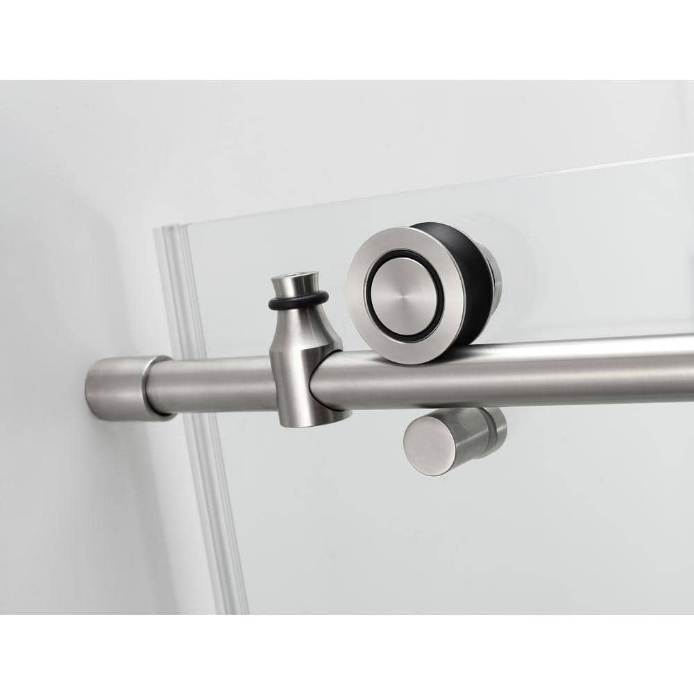 Coraline 75" Stainless Steel Frameless Sliding Shower Door