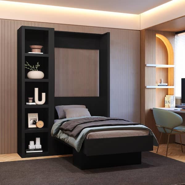 Oakland Living Black 85 in. Tall Wooden Bookcase Shelf LILA-TW-BS
