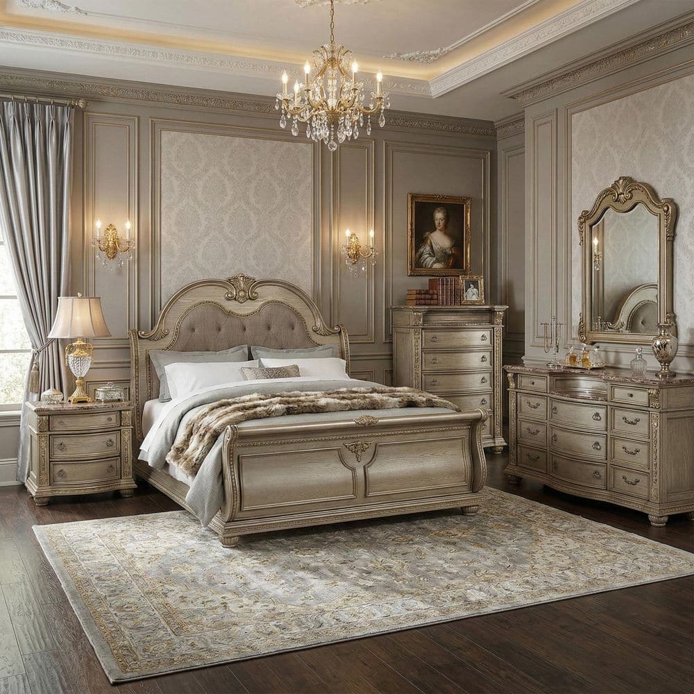 Furniture Of America Rilon 4 Piece Gold Champagne Wood King Panel furniture-of-america-rilon-4-piece-gold-champagne-wood-king-panel
