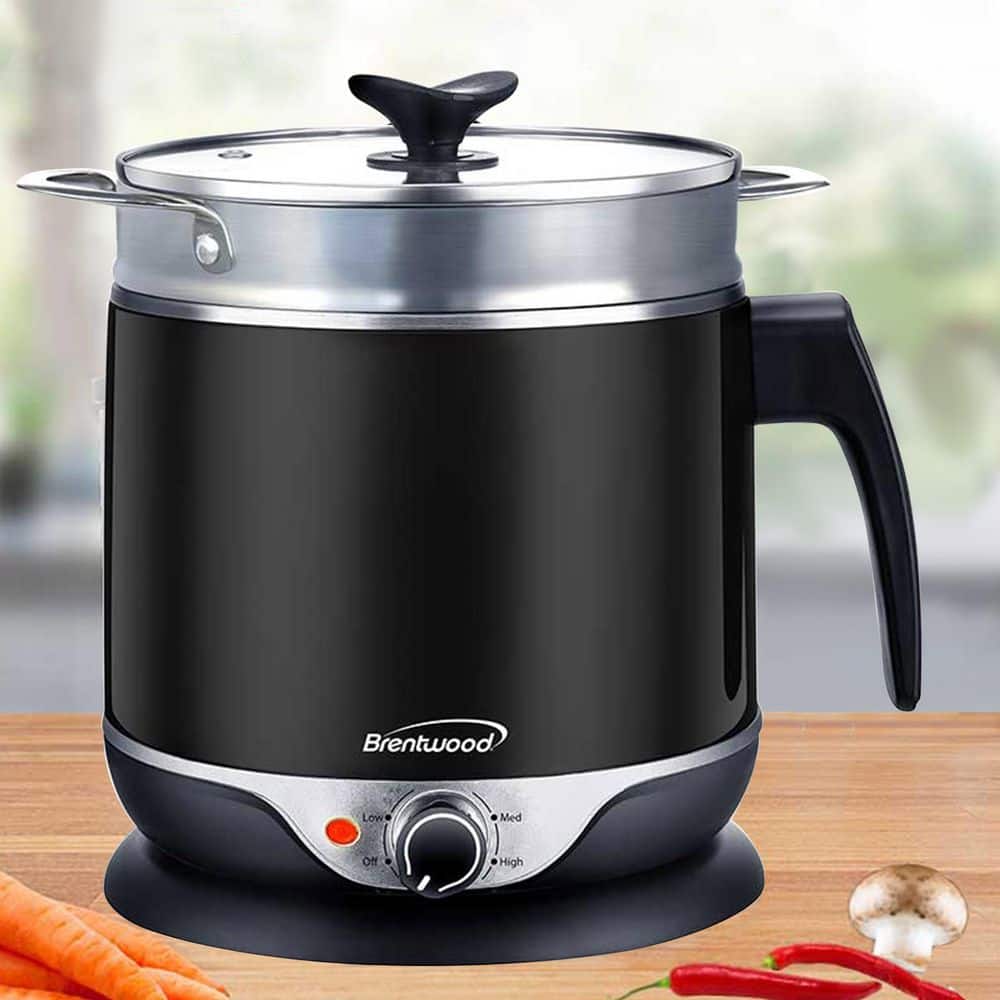 Brentwood 1.9 Quart Black Stainless Steel Electric Hot Pot Steamer