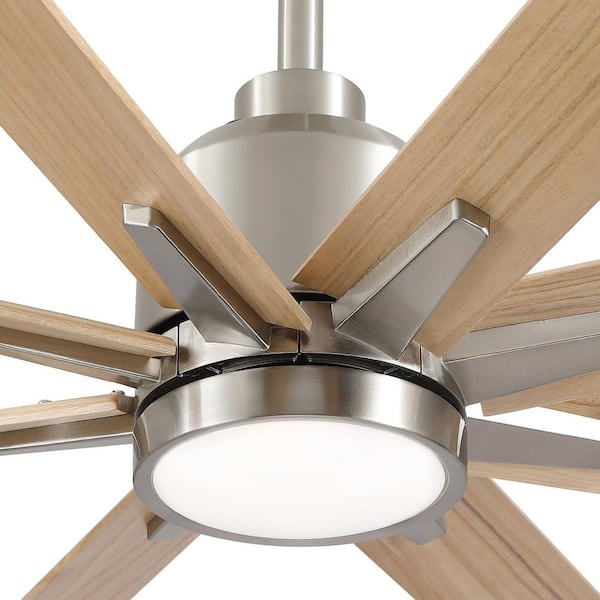 84 in. Indoor Silver Ceiling Fan with Dimmable LED Light and Remote Control for Bedroom, Living Room, Dining Room