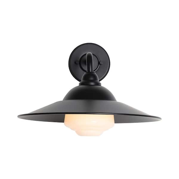 Croma 15 in. Matte Black Outdoor Hardwired Wall Sconce with No Bulbs Included