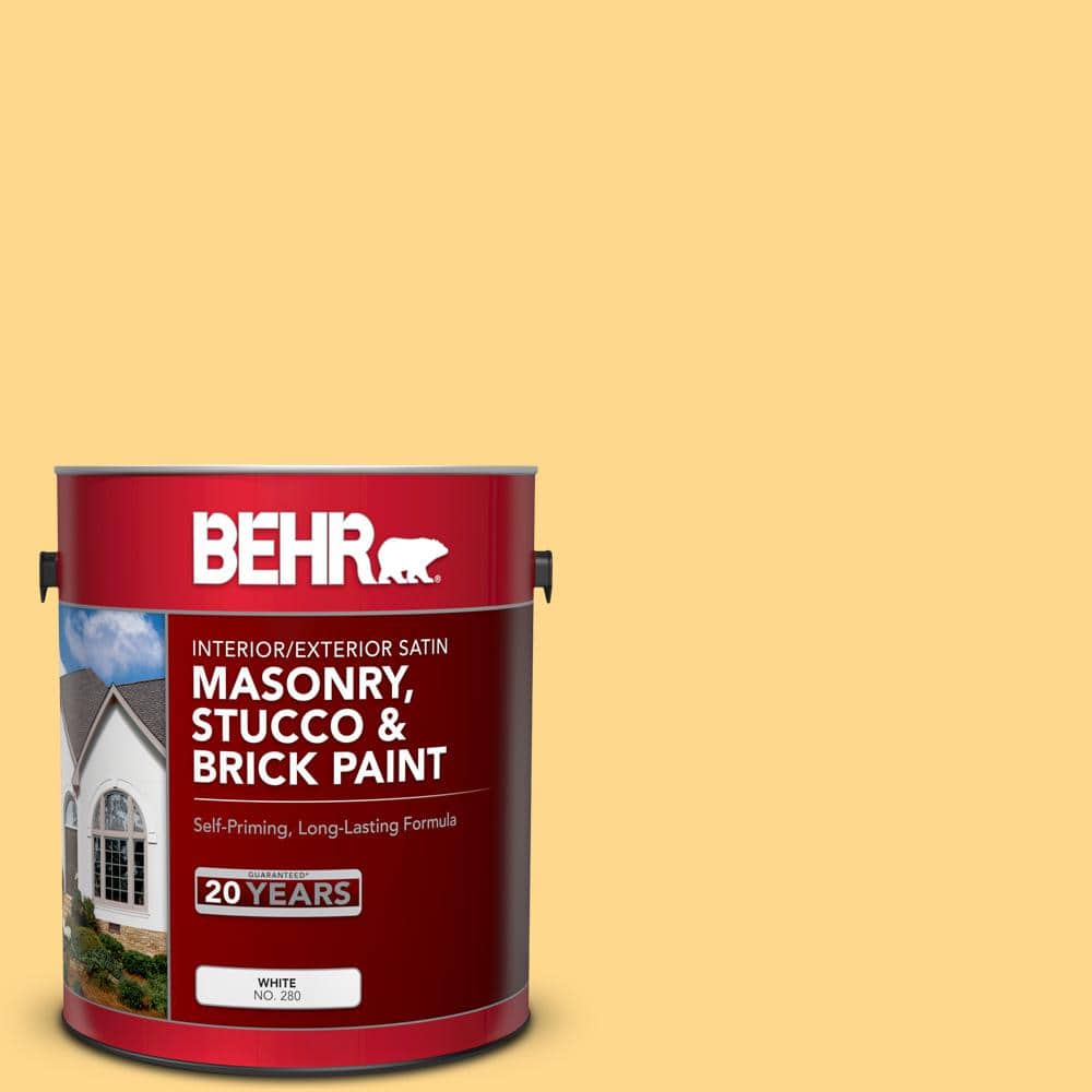 1 gal. #P270-4 Egg Cream Satin Interior/Exterior Masonry, Stucco and Brick 
