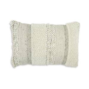 Gray and White Handwoven Polyester 22 in. X 7 in. Throw Pillow (Set of 4)