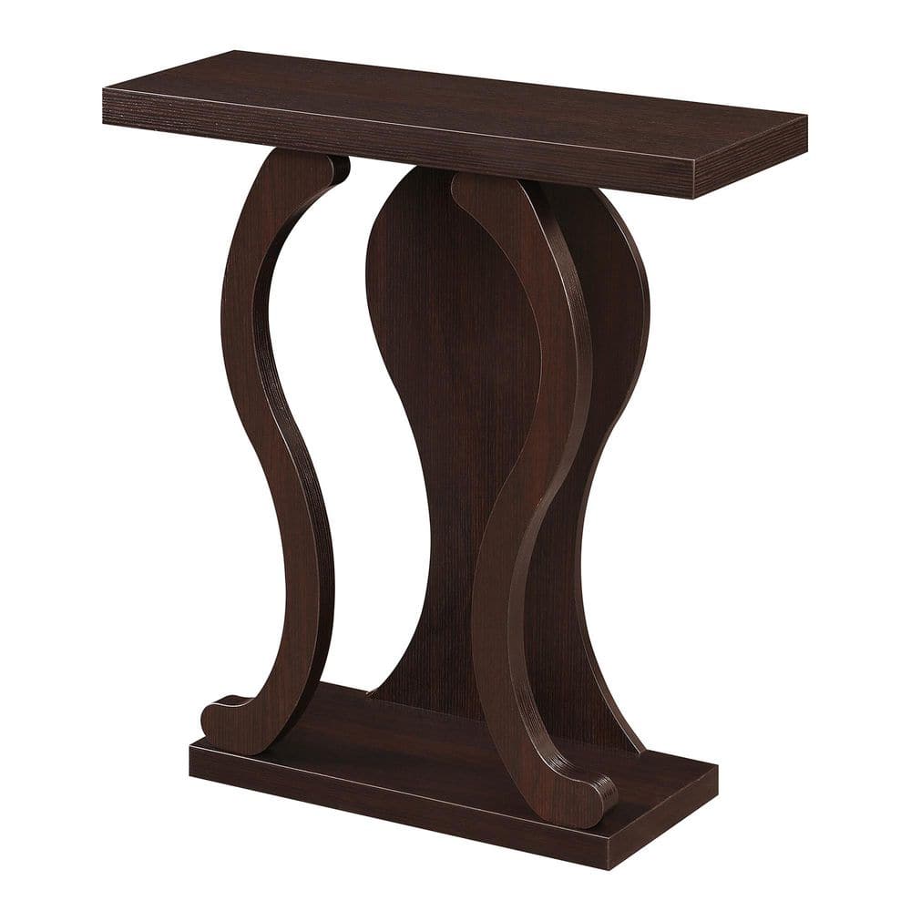 Newport Terry B Espresso Wood Console Table with Storage Shelf
