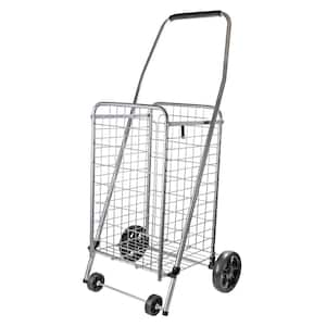 Silver Metal Cleaning Cart with Pop n. Shop Feature