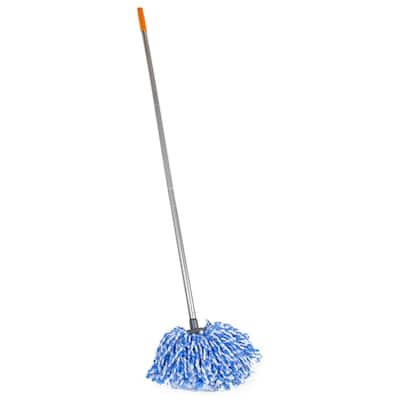 KLEEN HANDLER Blue, 48 in. Microfiber Dust Mop, X-Large Washable Commercial  Mop Head Replacement (12-Pack) KHES-LEBDM-48-12 - The Home Depot