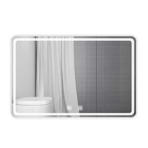 24 in. W x 32 in. H Single Frameless Rectangular LED Light with 2 Color and Anti-Fog Bathroom Vanity Mirror