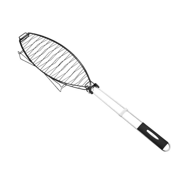 Stainless Steel Fish Grilling Basket with Non-Stick for Grill, BBQ, Camping, and Charcoal and Gas Grills (1-Pack)