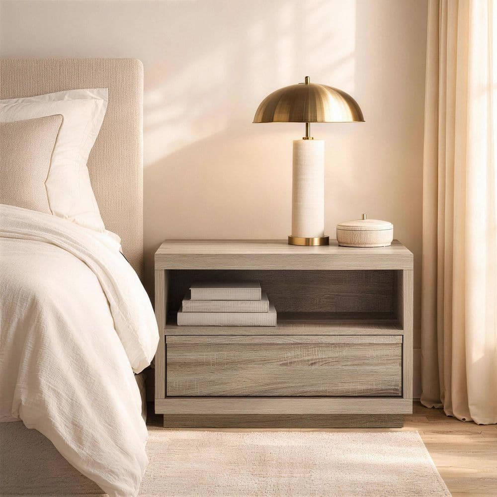 Manhattan Comfort Navis Contemporary Natural Oak 1-Drawer 32 in. W