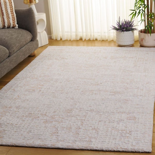 Ebony 8 ft. x 10 ft. Ivory/Gold Distressed Abstract Area Rug