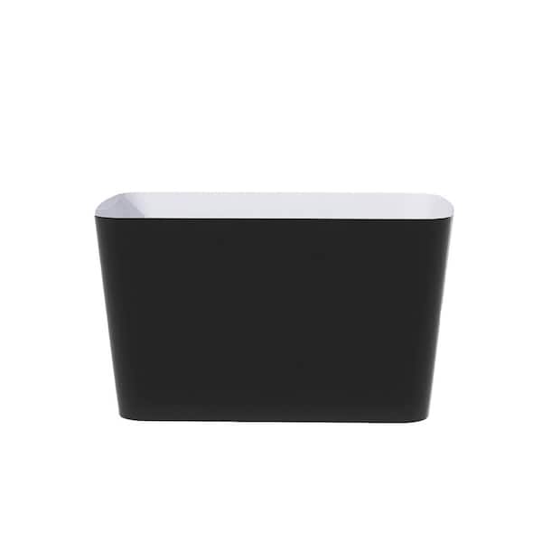 47 in. x 28 in. Acrylic Freestanding Soaking Bathtub in Glossy Black