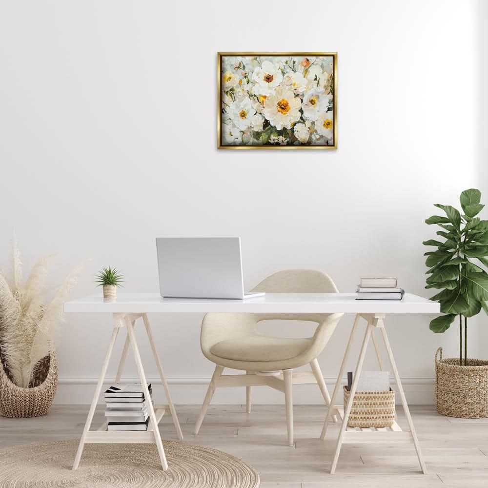 Porcelain Flowers Bundle by Franklyn Gregory Gold Floater Frame Abstract Graphic Art Print 17 in. x 21 in. price history on PriceWatchPro