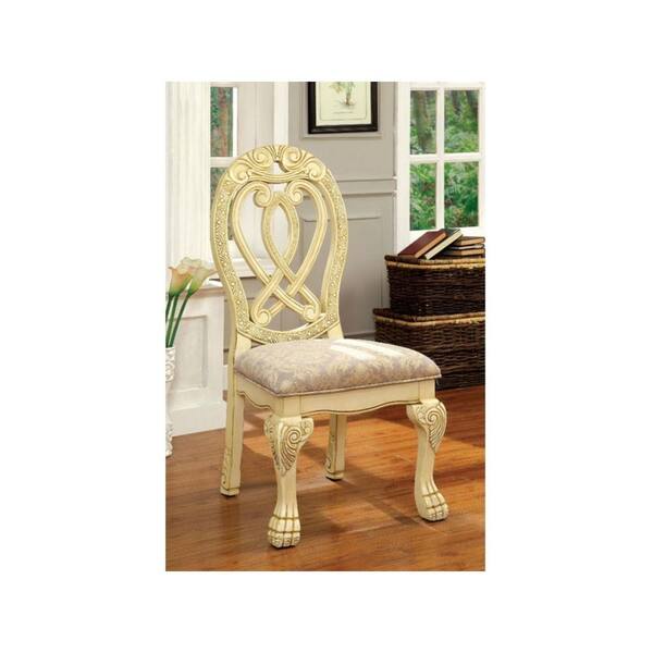 WYNDMERE Vintage White Traditional Style Side Chair