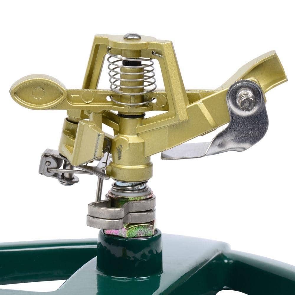 Green Heavy Duty Metal Pulsating Lawn Sprinkler