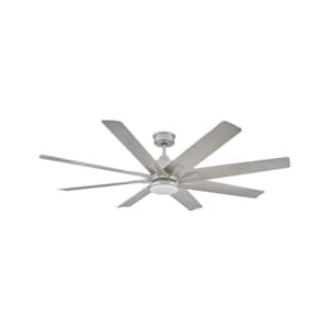 Concur 66.0 in. Indoor/Outdoor Integrated LED Brushed Nickel Ceiling Fan with Remote Control