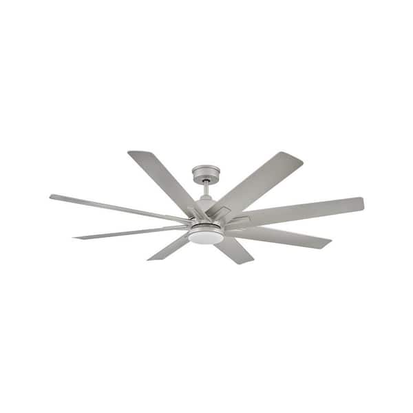 HINKLEY Concur 66.0 in. Indoor/Outdoor Integrated LED Brushed Nickel Ceiling Fan with Remote Control