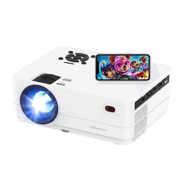 1920 x 1080 Full HD LCD Portable Projector with 15000 Lumens, 300 in. Display, White