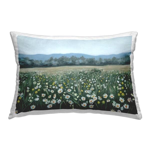 Stupell Industries Daisy Meadow Landscape Green Floral Polyester 14 in. x 20 in. Throw Pillow