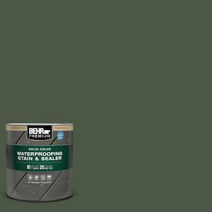 1 qt. #SC-120 Ponderosa Green Solid Color Waterproofing Exterior Wood Stain and Sealer