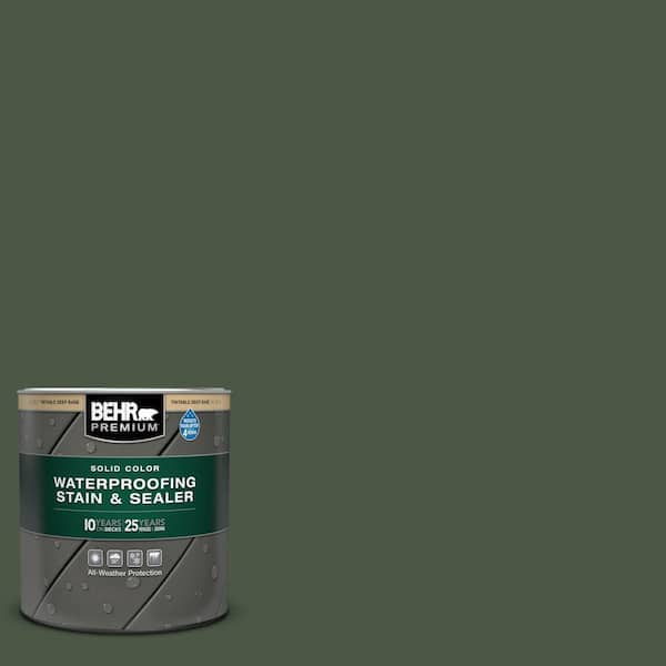 BEHR PREMIUM 1 qt. #SC-120 Ponderosa Green Solid Color Waterproofing Exterior Wood Stain and Sealer