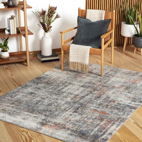 Dunbarton Orange/Gray 5 ft. x 7 ft. Indoor Area Rug