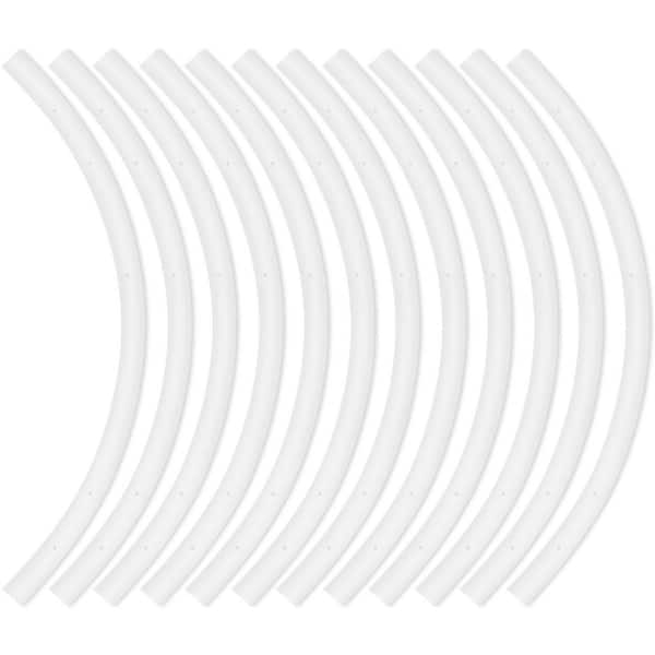 2FT H-Type Curved Track Light Rail, Compatible with Standard 120V Single Circuit 3-Wire H-Track Systems, White 12 Pack