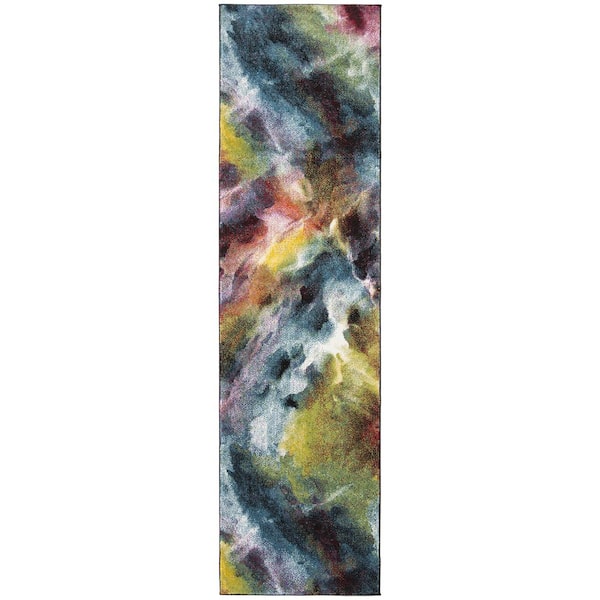 Galaxy 2 ft. x 10 ft. Multi Abstract Runner Rug