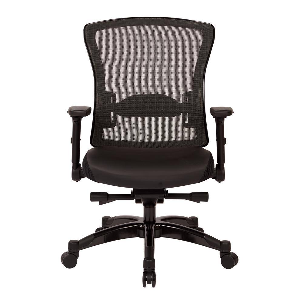 Executive Gunmetal Adjustable Mesh & Leather Office Chair